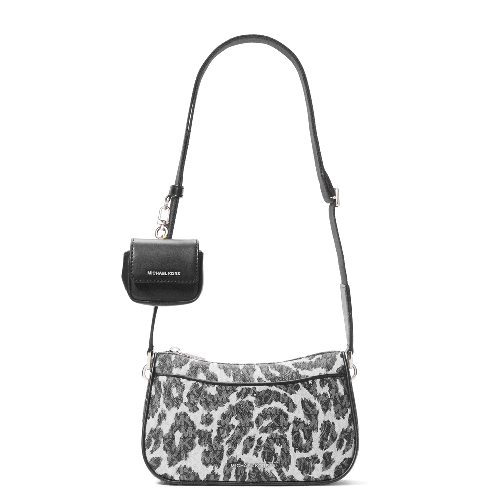 Michael Michael Kors Jet Set Medium Leopard Logo Crossbody Bag with Case for Apple AirPods Pro